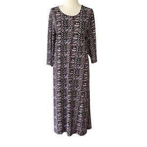 Ulla Popken Geometric 3/4 Length Sleeve Jersey Dress Women’s 20/22